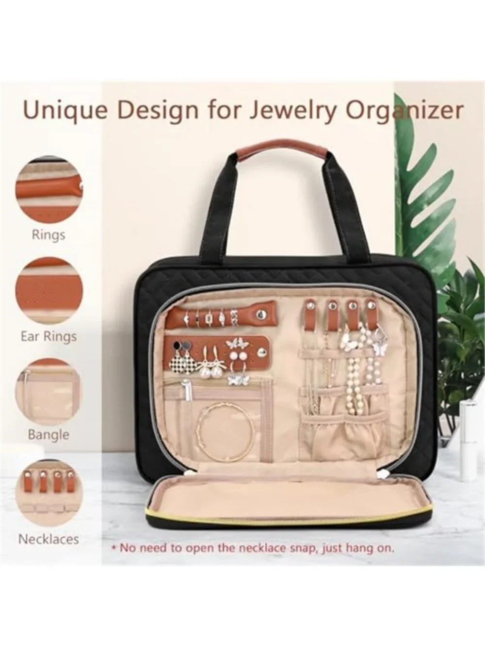 Toiletry Bag for Women, Hanging Travel Toiletry Bag with Jewelry Organizer